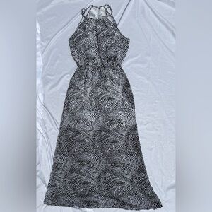 (4) H&M B&W Maxi Sheer Geometric Tile Pattern Over Mini Liner High Neck